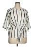 True Destiny 100% Polyester Stripes Ivory 3/4 Sleeve Blouse Size XL - photo 1