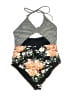 Cupshe Floral Black One Piece Swimsuit Size XL - photo 1