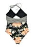 Cupshe Floral Black One Piece Swimsuit Size XL - photo 2