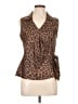 Sag Harbor Animal Print Brown Sleeveless Blouse Size 10 - photo 1