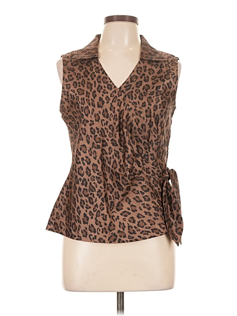Pre-owned Sag Harbor Sleeveless Blouse In Brown