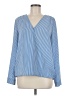 MICHAEL Michael Kors Stripes Blue Long Sleeve Blouse Size M - photo 1
