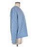 MICHAEL Michael Kors Stripes Blue Long Sleeve Blouse Size M - photo 4