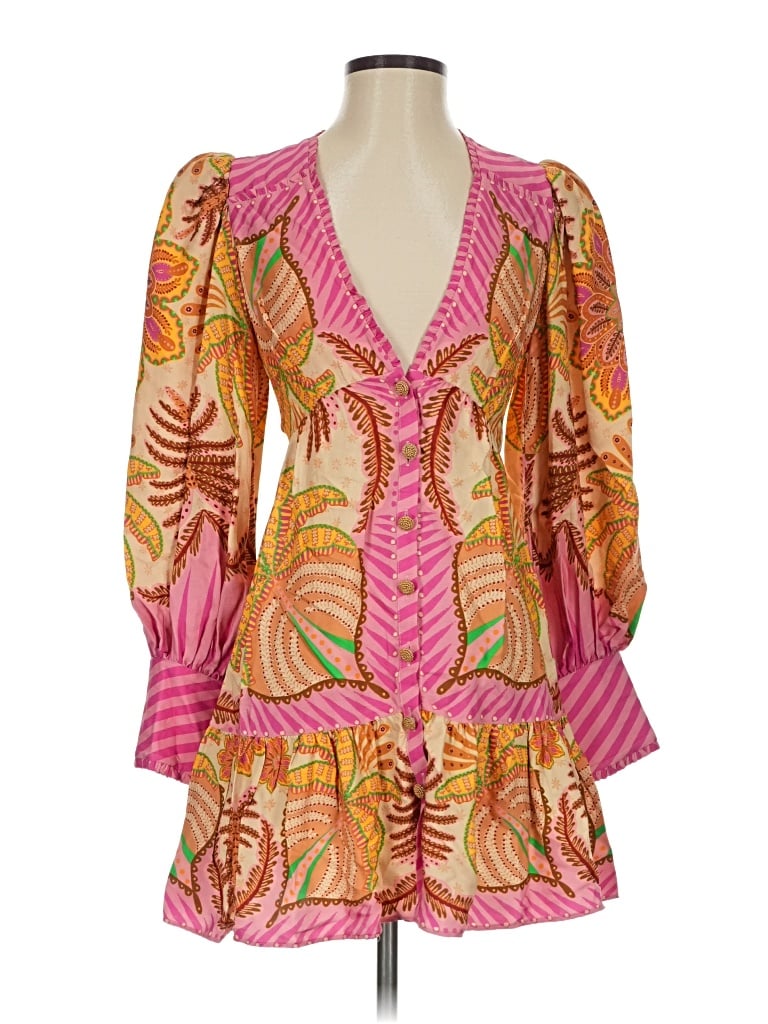 Pre-owned Farm Rio Cocktail Dress In Pink