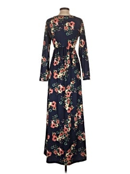 long sleeve navy blue dress plus size Berylove Women Navy Maxi Mother Dress Plus Size Flared Long Sleeves A Line Wedding Party Guest Dress, Navy / XL