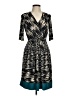 Sandra Darren Print Teal Black Casual Dress Size 6 - photo 1