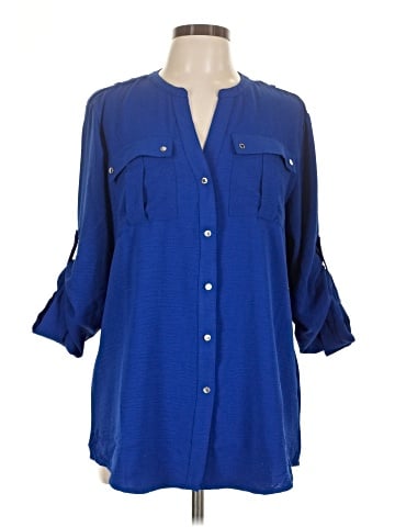 Calvin Klein 3/4 Sleeve Button-Down Shirt (view 1)