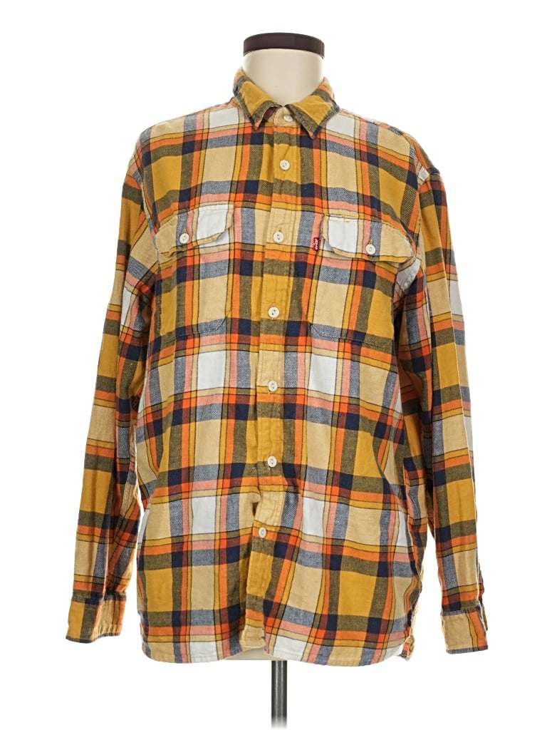 Pre-owned Levi's Long Sleeve Button Down Shirt In Yellow