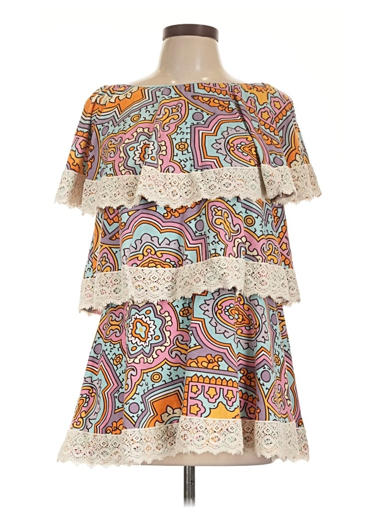 Pre-owned Judith March Short Sleeve Blouse In Ivory