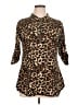 Ninedaily Animal Print Brown 3/4 Sleeve Blouse Size XL - photo 1