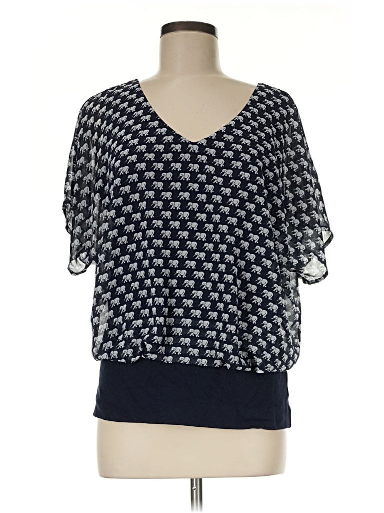 Pre-owned Cabi Short Sleeve Blouse In Blue