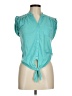 Almost Famous 100% Polyester Teal Sleeveless Blouse Size M - photo 1
