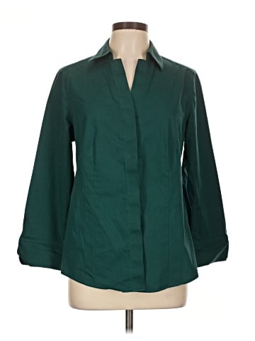 Gold Label Investments 3/4 Sleeve Button-Down Shirt (view 1)