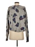 Something Navy Floral Gray Pullover Sweater Size S - photo 2