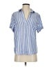 Rails Stripes Blue Short Sleeve Blouse Size S - photo 1