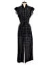 Rebecca Taylor 100% Silk Plaid Black Jumpsuit Size 2 - photo 1
