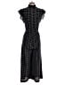 Rebecca Taylor 100% Silk Plaid Black Jumpsuit Size 2 - photo 2