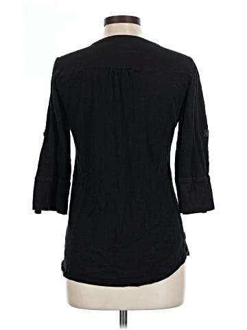 Blue Saks Fifth Avenue 3/4 Sleeve Button-Down Shirt (view 2)