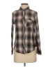 Lola River 100% Viscose Plaid Brown Long Sleeve Button-Down Shirt Size S - photo 1