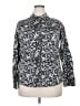 Lane Bryant Paisley Silver Long Sleeve Button-Down Shirt Size 18 - photo 1