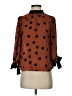 Haute Monde 100% Polyester Polka Dots Brown 3/4 Sleeve Blouse Size S - photo 1
