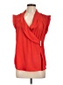 Ann Taylor 100% Polyester Red Sleeveless Blouse Size 10 - photo 1