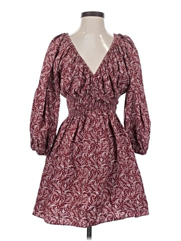 Madewell Puff-Sleeve V-Neck Mini Dress in Paisley Floral (view 1)