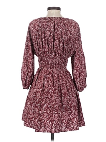 Madewell Puff-Sleeve V-Neck Mini Dress in Paisley Floral (view 2)
