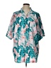 Pacific & Co. 100% Polyester Tropical Teal Short Sleeve Blouse Size L - photo 1