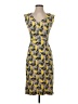 J.Crew 100% Polyester Print Yellow Cocktail Dress Size 0 - photo 1