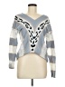 Shein 100% Acrylic Chevron-herringbone Silver Pullover Sweater Size M - photo 1