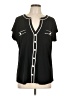 Daisy Fuentes Black Short Sleeve Blouse Size L - photo 1