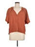 Assorted Brands 100% Cotton Brown Short Sleeve Blouse Size S - photo 1