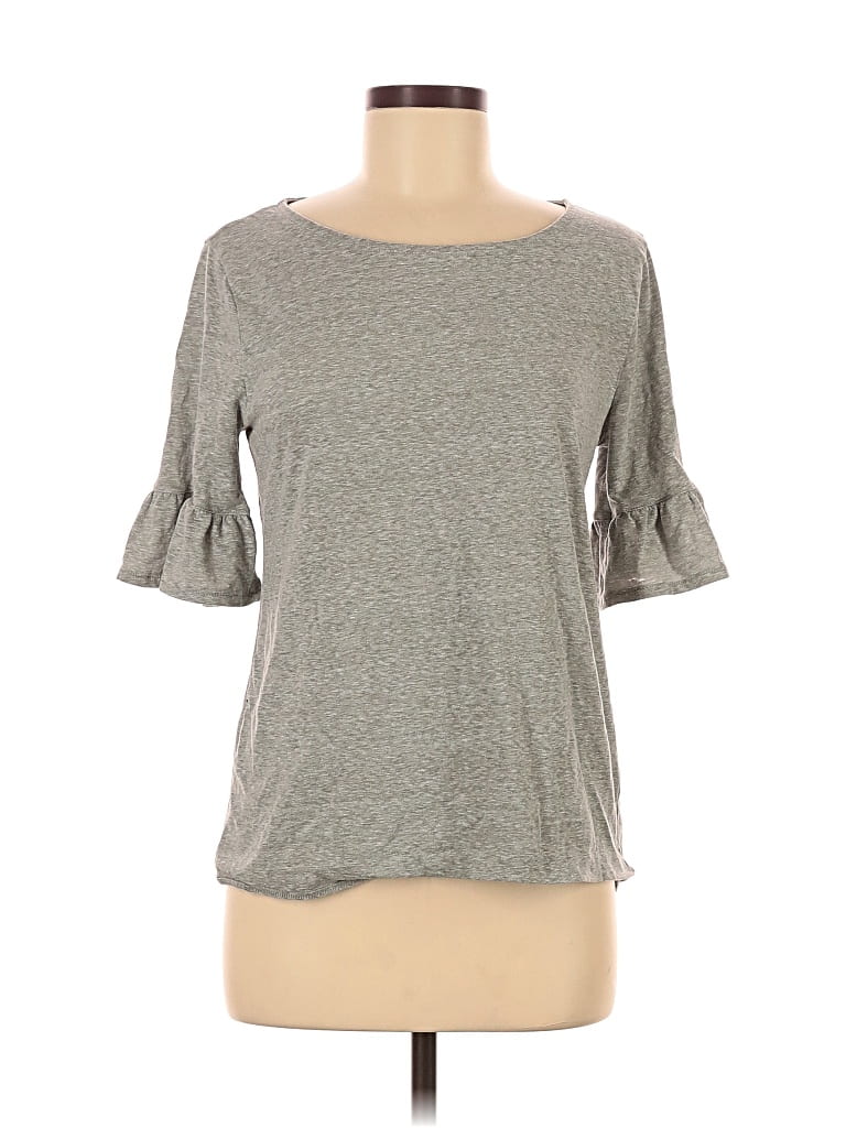 Pre-owned J.crew Mercantile 3/4 Sleeve Top Gray Boatneck Tops