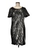 Pink Martini 100% Polyester Metallic Silver Cocktail Dress Size M - photo 1