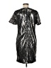 Pink Martini 100% Polyester Metallic Silver Cocktail Dress Size M - photo 2