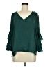Sans Souci 100% Polyester Teal Green 3/4 Sleeve Blouse Size M - photo 1