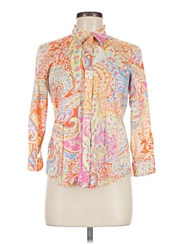 Lauren by Ralph Lauren 3/4 Sleeve Button-Down Shirt (view 1)