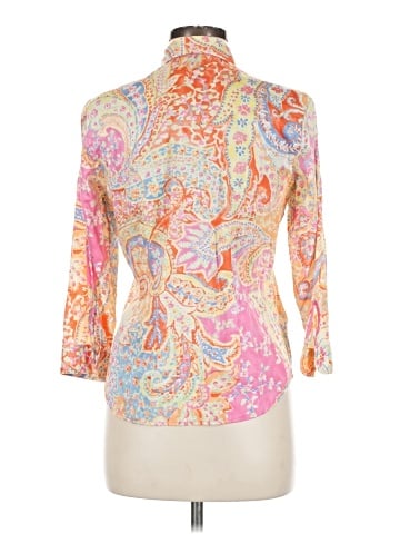 Lauren by Ralph Lauren 3/4 Sleeve Button-Down Shirt (view 2)