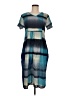 Assorted Brands Graphic Teal Casual Dress Size M - photo 1