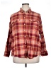 Old Navy 100% Cotton Plaid Red Long Sleeve Button-Down Shirt Size XL - photo 1