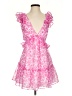 Aqua 100% Polyester Paisley Pink Cocktail Dress Size S - photo 1