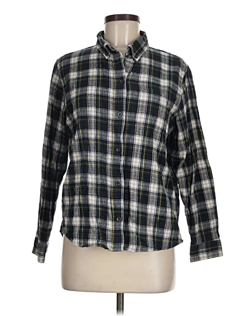 Pre-owned L.l.bean Long Sleeve Button Down Shirt In Green