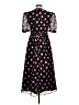 Saloni 100% Silk Polka Dots Black Casual Dress Size 6 - photo 2