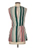 Lush 100% Polyester Stripes Green Sleeveless Blouse Size S - photo 2