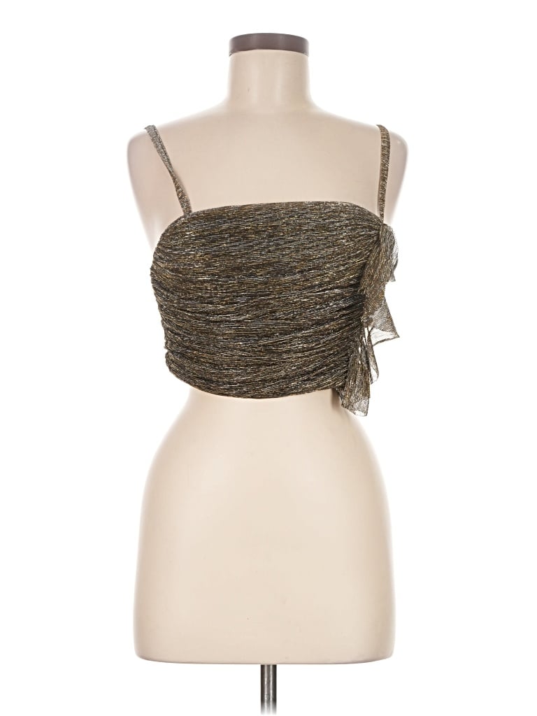 Pre-owned Zara Sleeveless Blouse In Brown