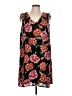 Charming Charlie 100% Polyester Floral Black Casual Dress Size L - photo 1