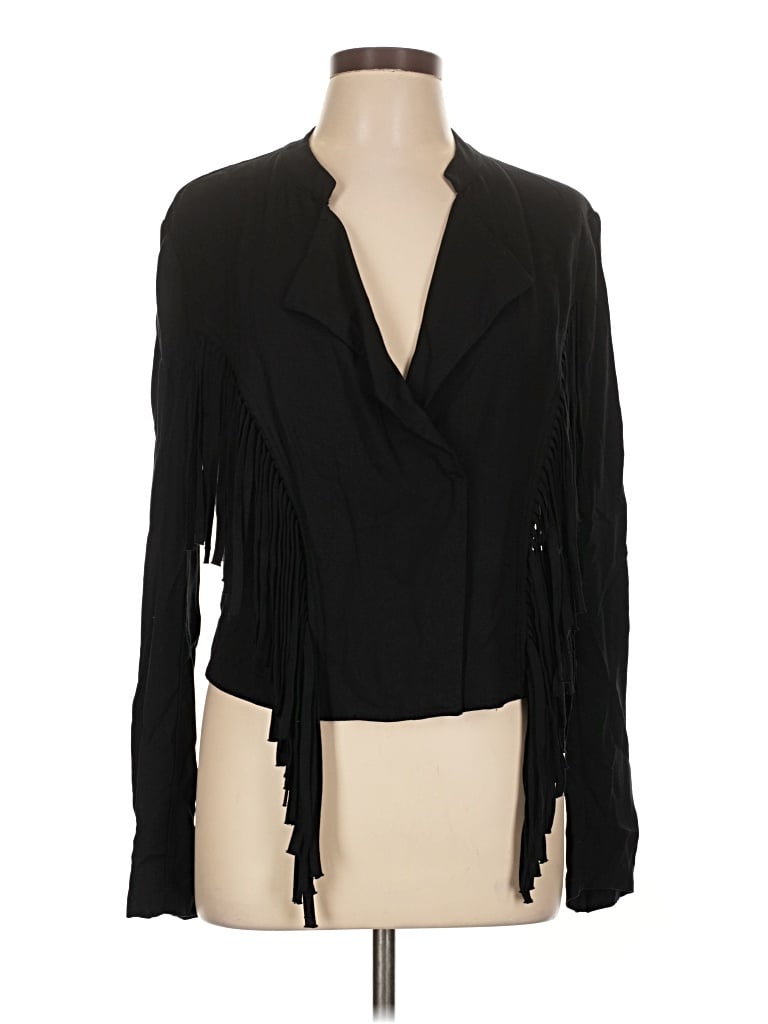 Pre-owned La Hearts Long Sleeve Blouse In Black