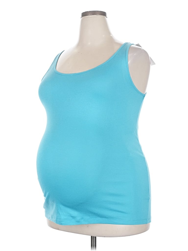 Pre-owned Ingrid & Isabel Tank Top Blue Strapless Neckline Tops