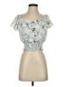 Monteau Blue Short Sleeve Blouse Size S - photo 1